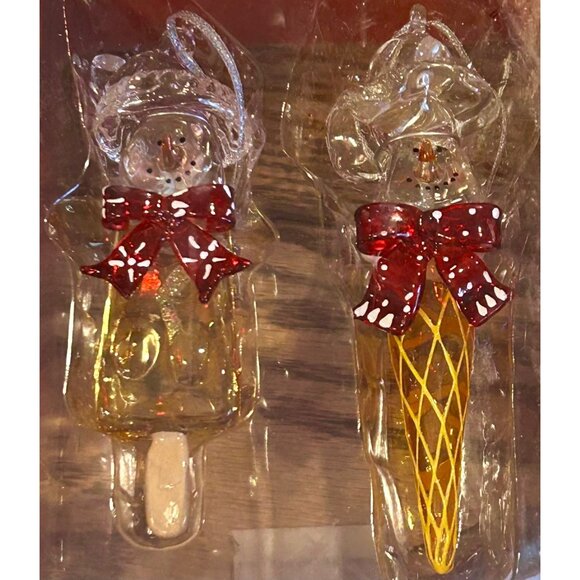 Christmas Ornaments -‎ Set Of 2 Snowman on Ice Cream Cone & Popsicle - Picture 6 of 7
